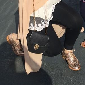 Rose gold shoes metallic oxford shoe